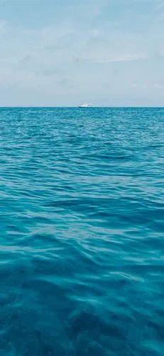 蓝色的大海,地平线,船 4k