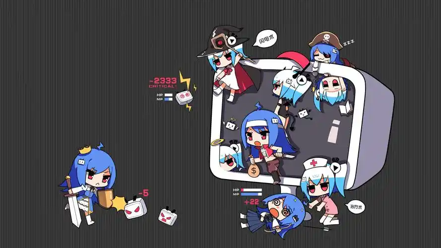 哔哩哔哩2233娘萌系插画桌面壁纸