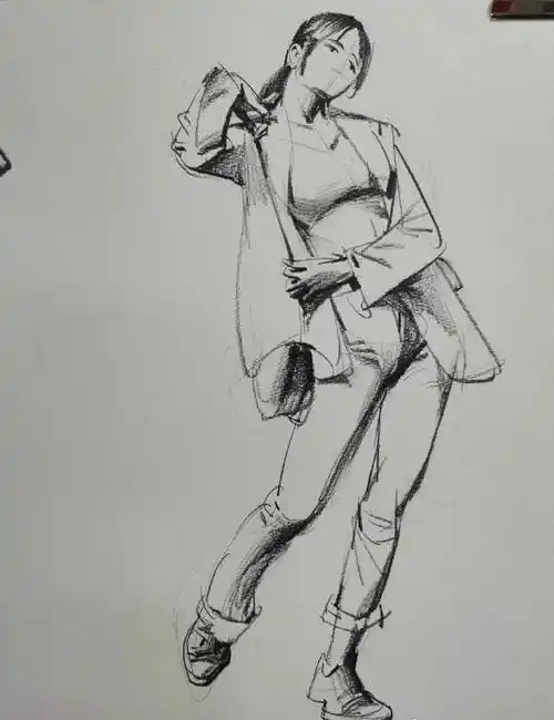 梁生老师速写动态快写作品_训练_人物_细节