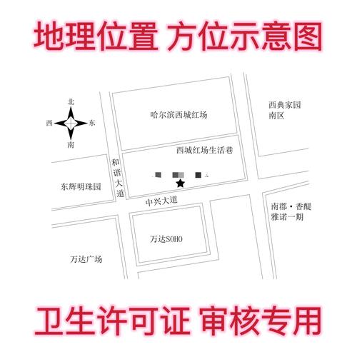 特行卫生许可正平面图方位图地理位置图cad代画店铺美容美发餐饮