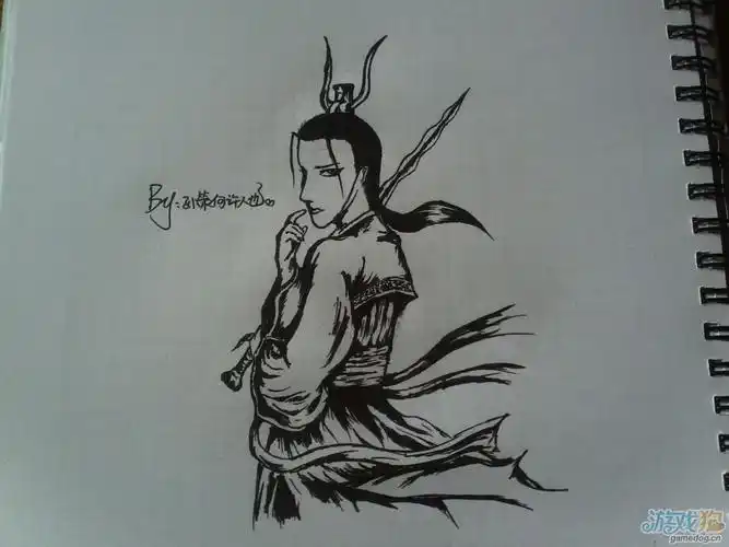 策儿教你如何用普通水性笔画三国杀陆逊