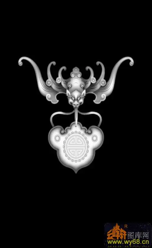 蝙蝠-灰度图库素材-灰度图,bmp图,浮雕图,云峰轩雕刻图库网