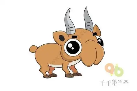 简笔画动物羚牛 简笔画图片大全-普车都