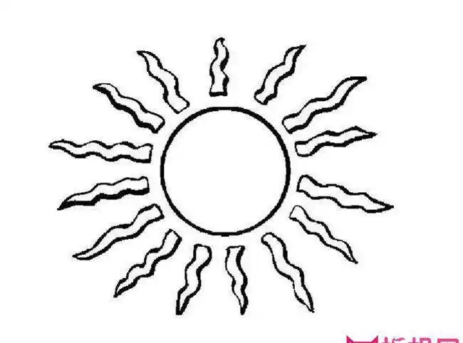 太阳热的简笔画