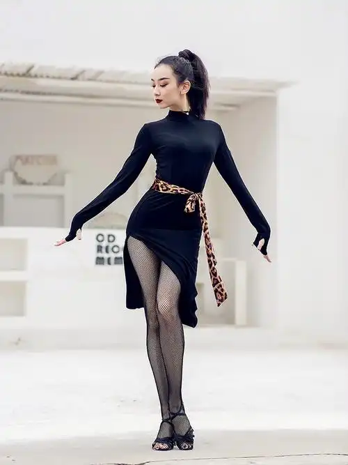 dancebaby拉丁舞服女成年专业舞裙新款跳舞蹈连衣裙性感练功服168