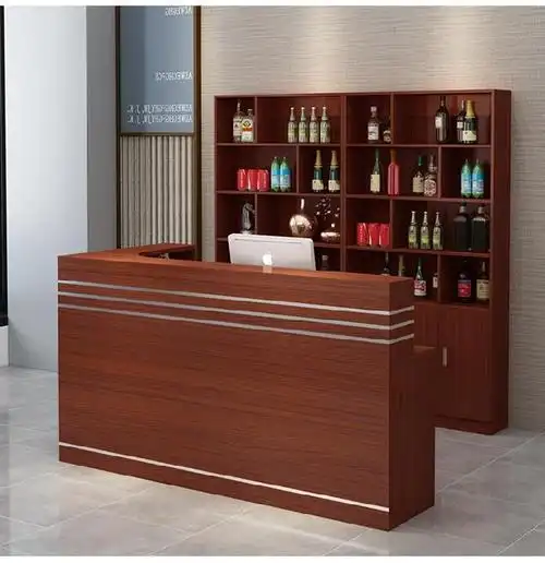 饭店收银台餐馆吧台桌.快餐店台柜复古酒柜组合柜转角前台新中式