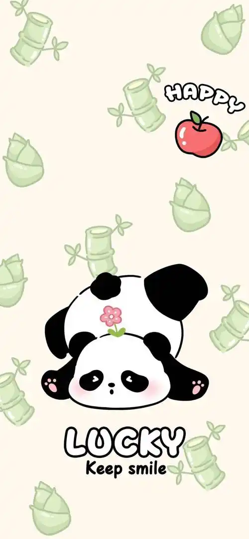 壁纸合集 | 可爱卡通熊猫壁纸,萌力十足