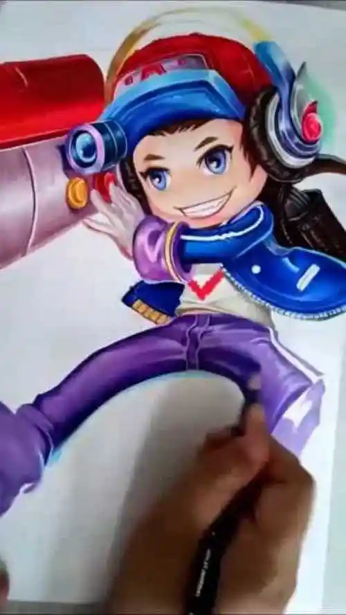 教你画王者荣耀的鲁班七号电玩大师