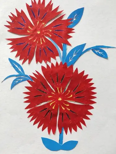 巜花开并蒂》(徐丽萍剪贴画)