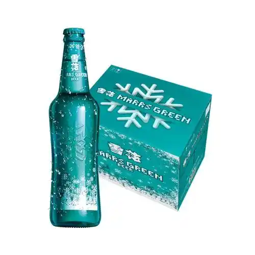 雪花啤酒马尔斯绿8度455ml12瓶拉格啤酒整箱100全麦酿造