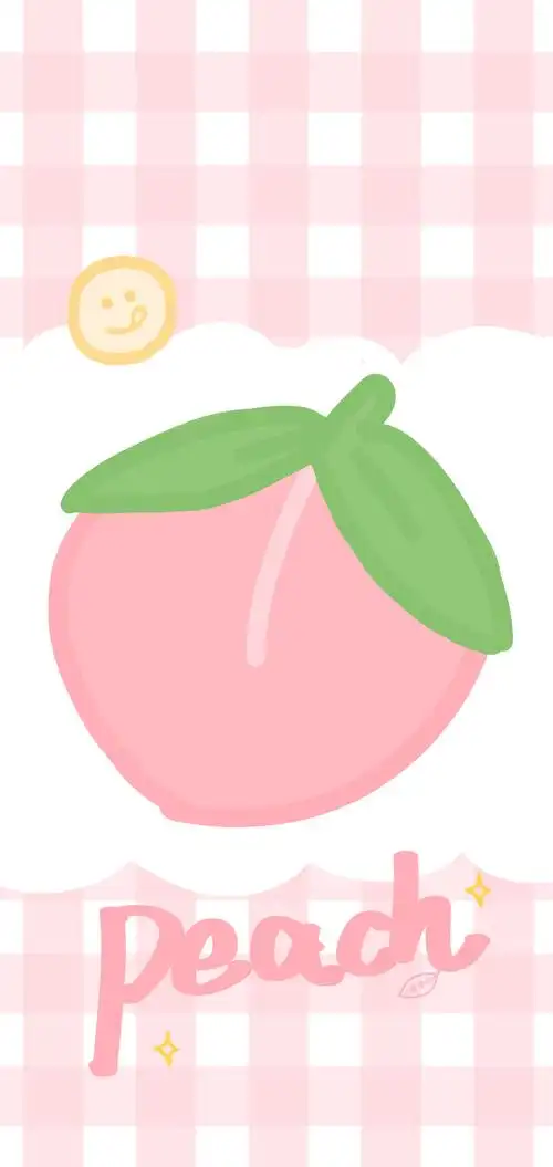 粉色可爱少女心情侣手绘手机壁纸