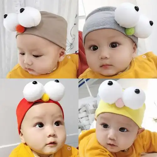 婴儿发带头花头饰公主韩国宝宝护囟门帽可爱超萌婴幼儿秋冬不勒头