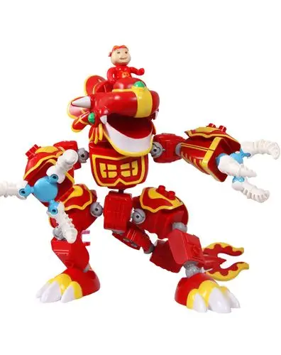 贝恩施 小白龙猪猪侠系列之大赤焰龙机甲儿童益智启蒙拼装积木7500