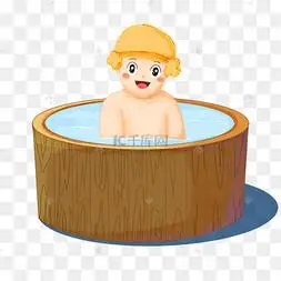 卡通的可爱宝宝洗澡