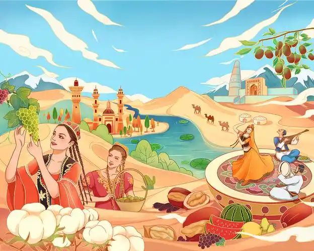 新疆特色插画包装