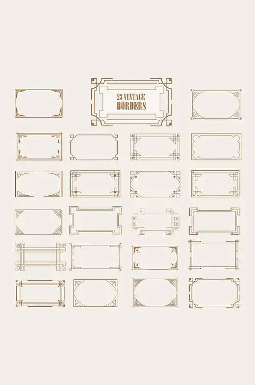 中式复古风格边框矢量元素