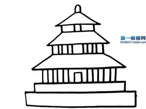 河北冀字塔简笔画