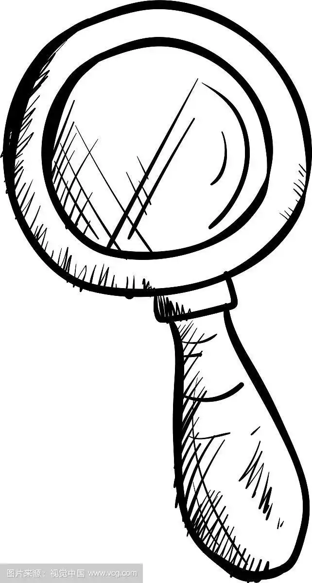 银色放大镜在白色上绘图