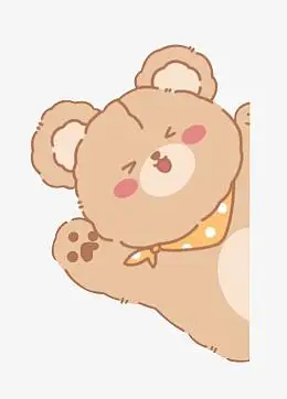 侧面可爱的戴围巾小熊