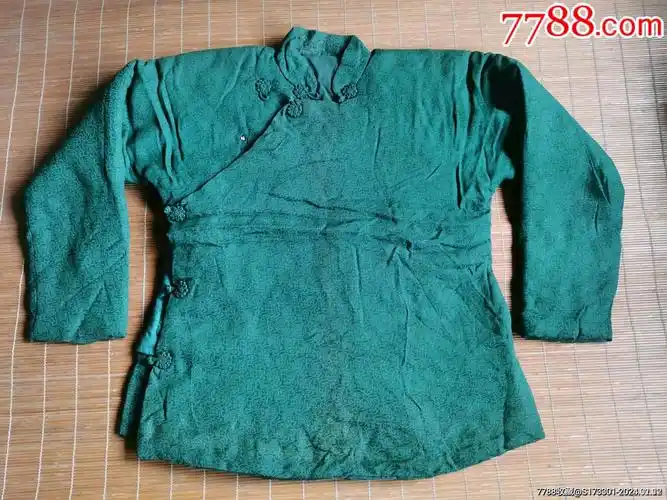 民国手工丝绸面斜襟棉袄马褂内填充丝棉净重约15公斤