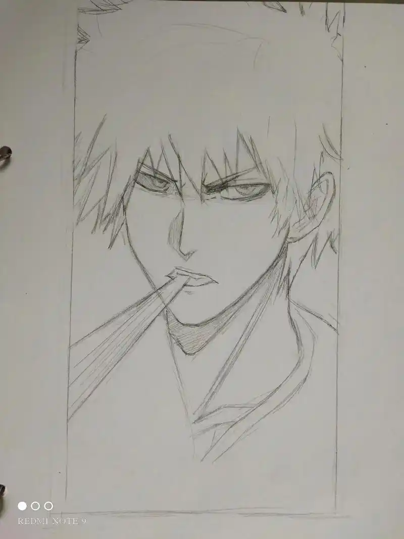 手绘 #临摹 #黑崎一护 #绘画过程 #绘画 @柿子熊 @ - 抖音