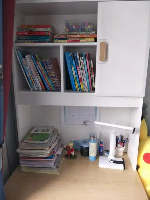 瞧,这是我的书桌,上面摆满了我的藏书,它们就像我的宝藏一样.