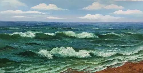 【双十二】张玮《大海》大尺幅原创布面油画