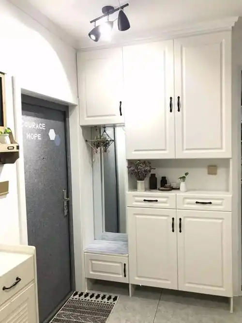 玄关鞋柜效果图(门口隔断柜加鞋柜图片)