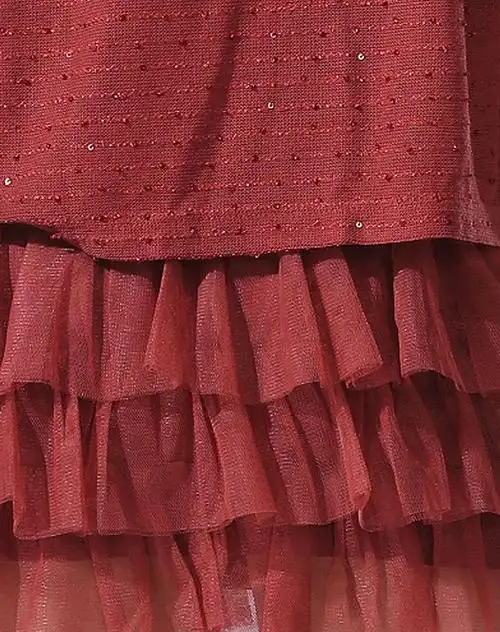 艾哲annzo暗朱红色休闲百搭两件套短袖连衣裙8123420051319_唯品会