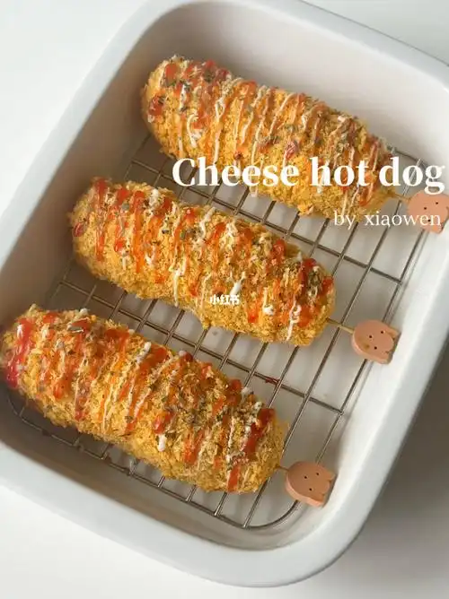 免油免炸75土豆泥芝士热狗棒超长拉丝