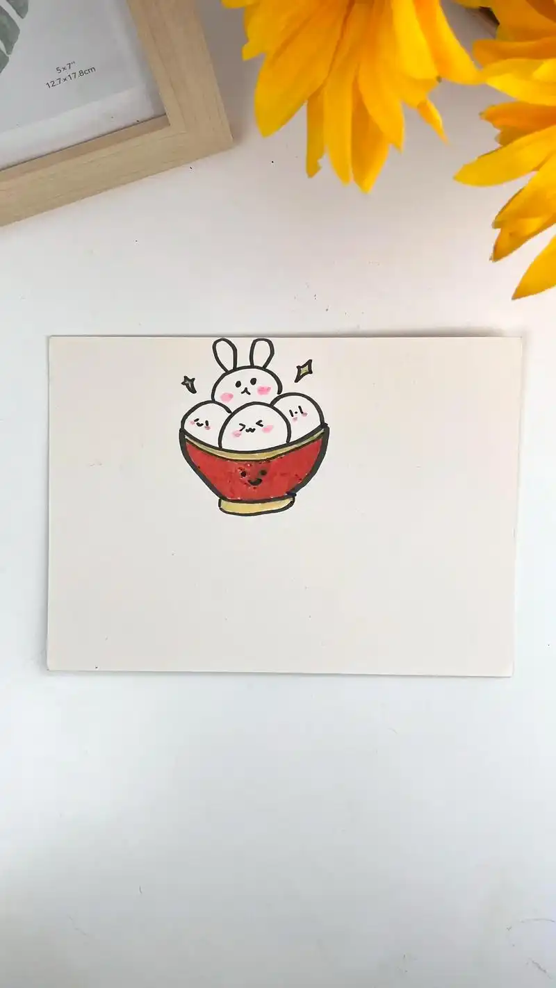一起来画这个兔年汤圆吧#兔年简笔画 #想画就画 - 抖音