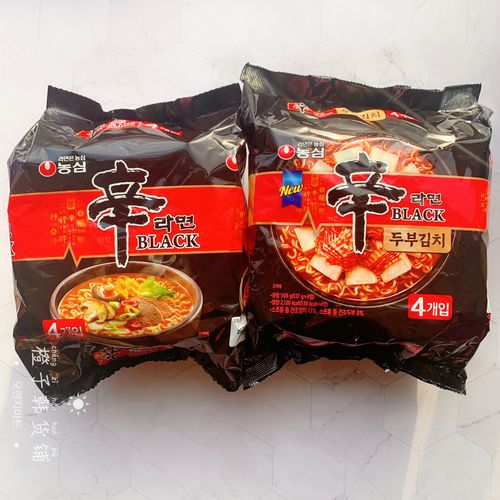 韩国农心黑辛拉面black香菇牛肉豆腐泡菜方便面煮面速食泡面