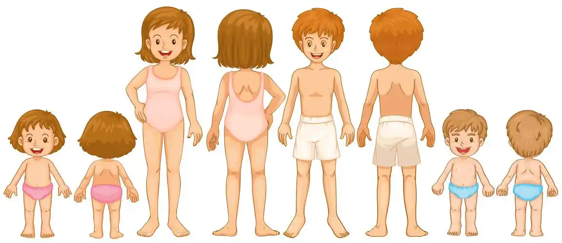 沙滩一家卡通人矢量素材下载