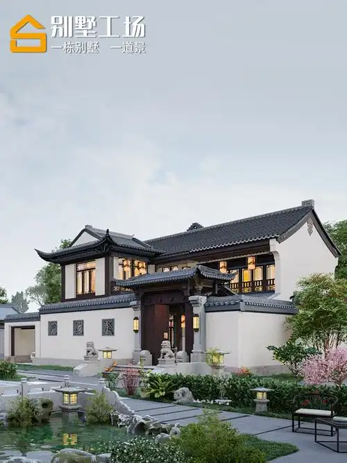 四合院设计图纸农村二层中式别墅图纸仿古自建楼房样图效果图2225