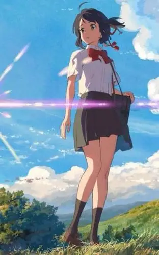 腿,长筒袜,书包的位置,发型发装,胸前蝴蝶结以及整体构图都与宫水三叶