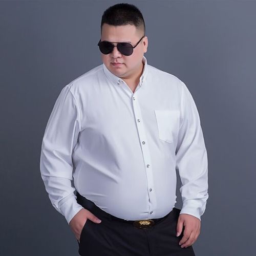 齐刻特大号大肚子男士适合穿的大码衬衫110-300斤 男胖子加肥加大春秋