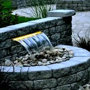 不锈钢瀑布出水口庭院造景流水水景水幕墙装饰鱼池水景观喷泉水槽