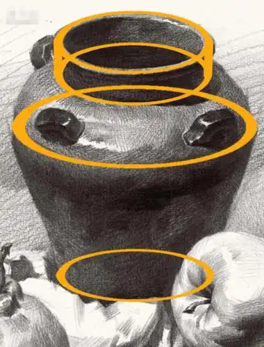 最后要说的是,圆形透视的应用范围非常光,很多静物在画结构素描的时候