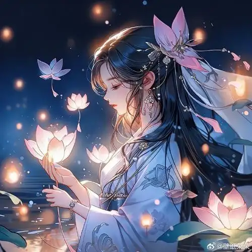 星空闪耀荷花美人古风动漫头像