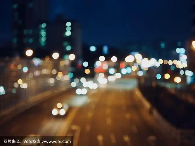 城市,夜晚,中心,街道,背景虚化