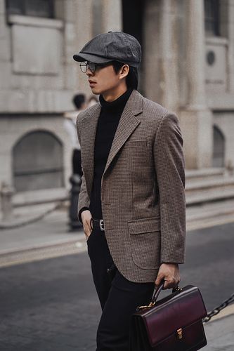 经典ivyblazer布雷泽复古英伦风休闲秋冬粗花呢千鸟格西装外套男