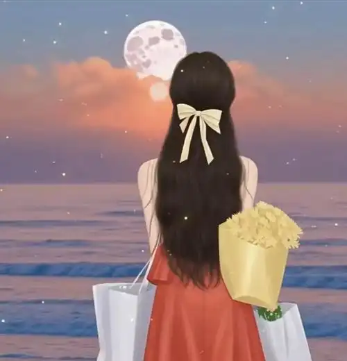 素雅好看的伤感背影卡通头像女 孤独伤感的女孩