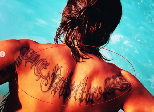 罗志祥风波后晒背后纹身 protector字样别有深意