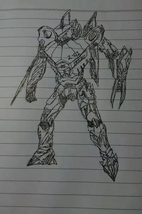 简笔画全民枪战机甲