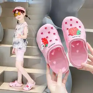 女童洞洞鞋外穿2021新款夏季时尚软底儿童凉拖鞋女孩防滑沙滩凉鞋