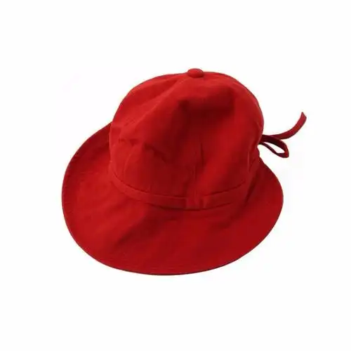 stylenanda官方 蝴蝶结系带点缀渔夫帽 红色 均码
