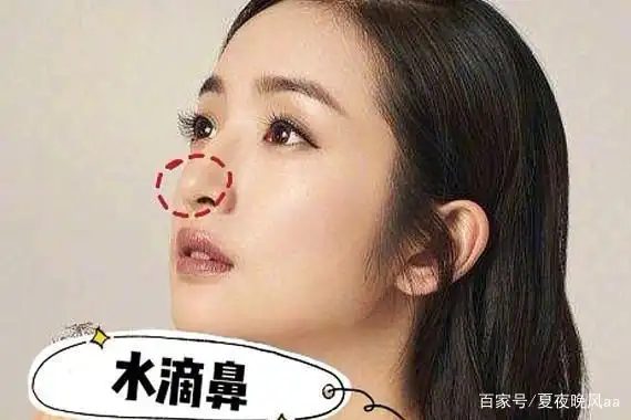 这样的脸型搭配同样柔和的水滴鼻就会很协调.