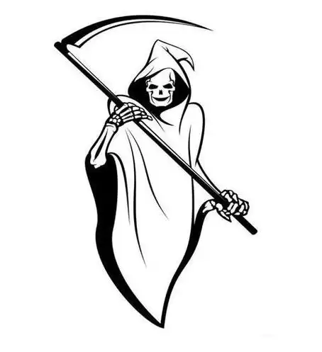 儿童简笔画死神镰刀的简单画法