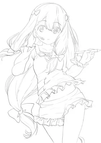 勾线练习——二次元萌妹