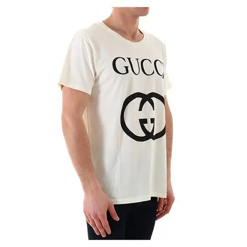 gucci/古驰 21年春夏 饰互扣式g超大造型t恤 男性 白色 男士短袖t恤